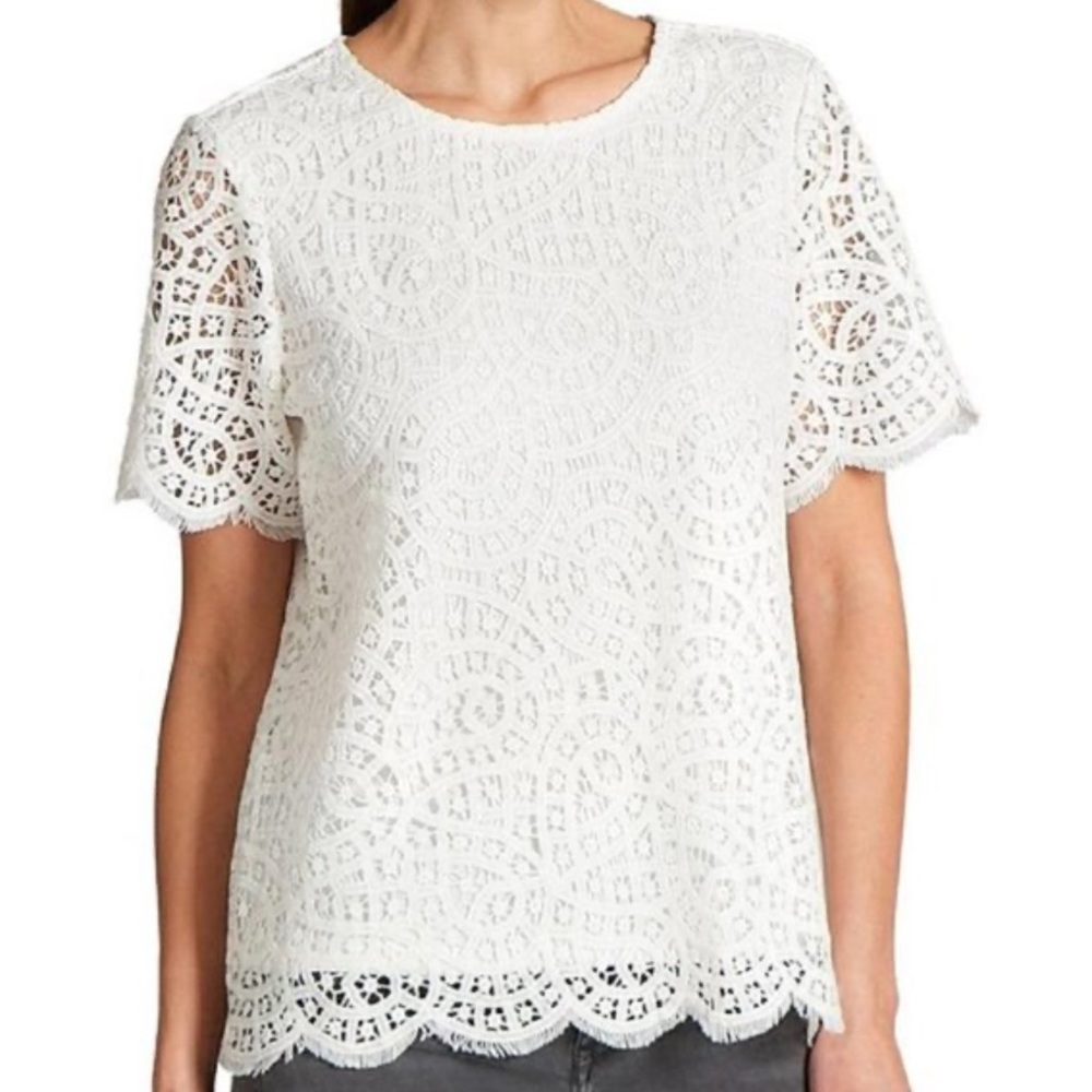 Philosophy Lace Lined Pullover Top Sz S
